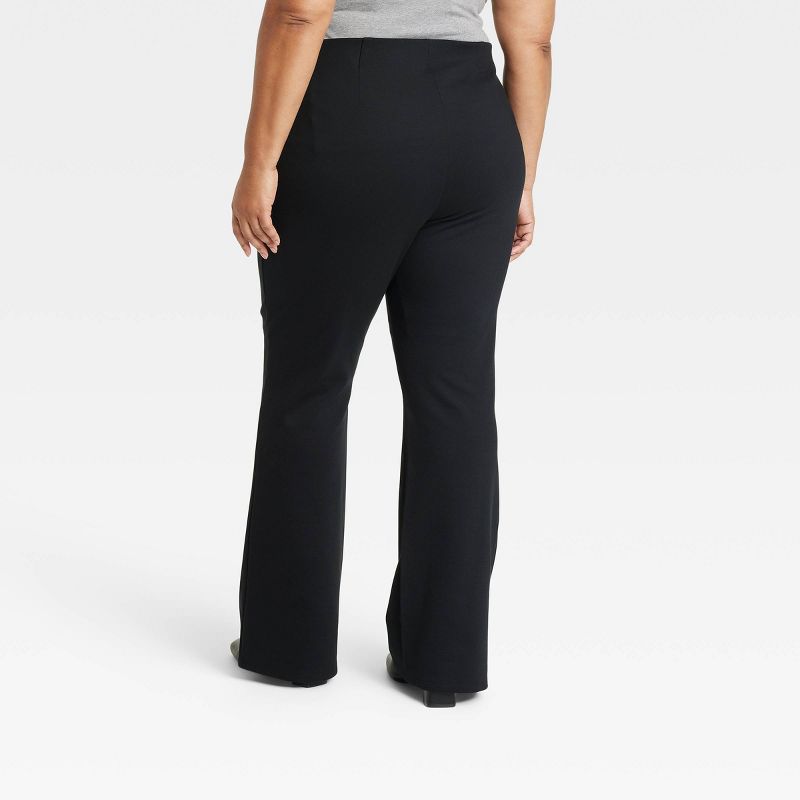 Women's High-Waisted Ponte Flare Pants - Ava & Viv™ Black, 2 of 4