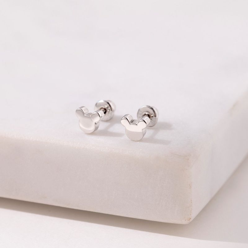 Girls' Teenie Mouse Screw Back Sterling Silver Earrings - In Season Jewelry, 5 of 7