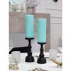 Light Turquoise Pillar Candles 3x8 Inch ¨C Set of 2 Unscented Dripless Large Candles, Rustic Look for Weddings, Events, Home Decor - 4 of 4