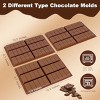 Aoibox 3-Piece Chocolate Bar Molds Set, Food-Grade Silicone, Non-Stick for Dubai Pistachio, Candy, Snacks, Desserts - 2 of 4