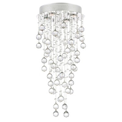 CWI Lighting Rain Drop 4 Light Flush Mount With Chrome Finish