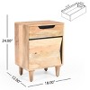 24"H Solid Wood Nightstand With Drawers Vintage Farmhouse Bed Side Table Bedside Chest Of Drawers-Cuddlewood - 4 of 4