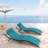 ALAULM Patio Chaise Lounge Set 3 Pieces Outdoor Lounge Chair,Rattan Reclining Chair Adjustable Backrest - 2 of 4
