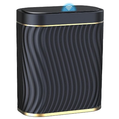 Bathroom Small Trash Can with Automatic Touchless Lid, 2.6 Gallon Smart Garbage Can Narrow Waterproof Trash Bin for Bedroom, Office