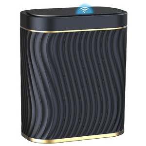 Bathroom Small Trash Can with Automatic Touchless Lid, 2.6 Gallon Smart Garbage Can Narrow Waterproof Trash Bin for Bedroom, Office - 1 of 4