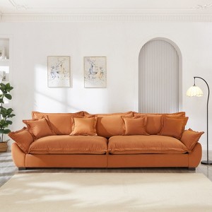 KTMBDW 126in Velvet Couch, Sofas for Living Room, Comfy Couches, 24in Deep Seats, Oversized Loveseat Sofa, 4 Seater Couch for Bedroom - 1 of 4
