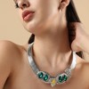 SOHI Women's Emerald Green Party Stone Collar Neckace - 4 of 4