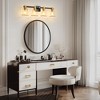 POWLIG 30-in 4-Light Black&Gold Modern Dimmable Vanity Light with Cone Clear Glass Shade Suitable for Bathroom Living Room - 2 of 4