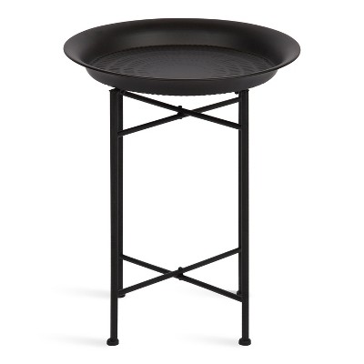 Mahdavi Black Round Metal Accent Table