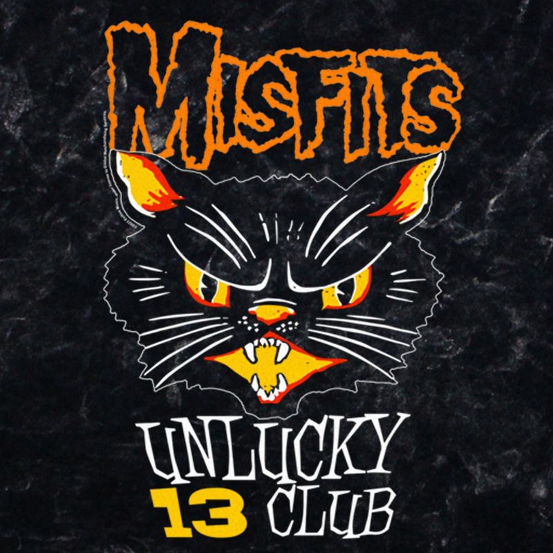 Men's Misfits Unlucky 13 Club Cat T-Shirt, 2 of 5