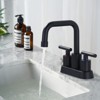 WOWOW 4 in. Centerset Double Handle 360° Rotation Spout Bathroom Faucet with Drain Kit Included - 3 of 4