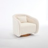 Grungis 29.92'' W Swivel Accent Chair with Teddy Upholstery,Pumpkin-Shaped Swivel Chairs,Sofa Chair for Bedroom,Reading Room - 4 of 4