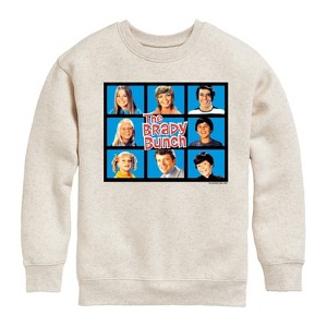 Boys' - The Brady Bunch - Classic Hollywood Squares Graphic Long Sleeve Fleece Sweatshirt - 1 of 4