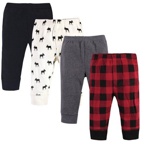 Touched By Nature Baby And Infant Boy Organic Cotton Pants 4pk, Buffalo  Plaid Moose, 6-9 Months : Target