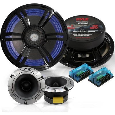 6.5" Three-Way Component Speaker System for Powerful Sound with 120W Max Power, Deep Bass, Easy Installation