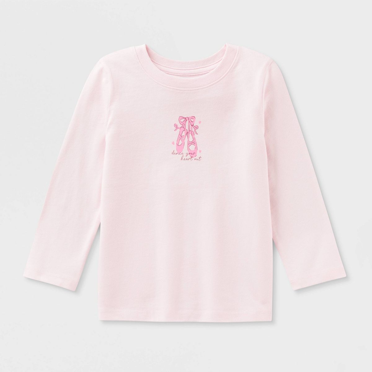 Toddler Girls' Long Sleeve Ballerina T-Shirt - Cat & Jack™ Light Pink - thumbnail 2