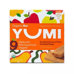 YUMI Clean Label Certified Organic Bar, Apple Cinnamon Squash Baby Snacks - 3.7oz/5ct