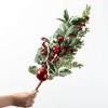 31"H Sullivans Artificial Christmas Jingle Bell Holly Pine Spray, Green-Red, Indoor Christmas Decor - 3 of 3