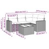 vidaXL 5 Piece Patio Sofa Set with Cushions - Black and Blue With Table - 3 of 4