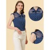 Allegra K Women's Sleeveless Tie Neck Mesh Panel Blouse - 2 of 4