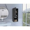 Vynxaria Bathroom Cabinet with Single Door, Two Interior Shelves, and Two External Shelves, Stylish and Functional in Black Finish - 2 of 4