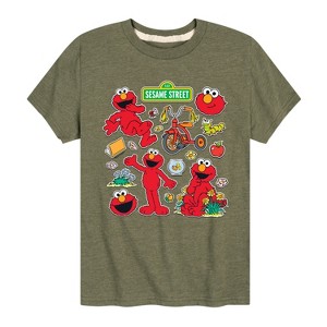 Boys' - Sesame Street - Elmo Sticker Sheet Short Sleeve Graphic T-Shirt - 1 of 4