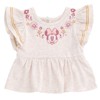 Disney Minnie Mouse Winnie the Pooh Floral Baby Girls Peplum Tank Top and Cotton Gauze Pants Outfit Set Infant - 4 of 4