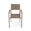 Gulches CORAL ALUMINUM WITH WOOD DINING CHAIR for Patio, Outdoor, Garden, Poolside (SET OF 2) - 3 of 4