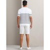 INSPIRE CHIC Men's Regular Fit Short Sleeves Button Down Collared Casual Knit Striped Polo Shirt - 3 of 4