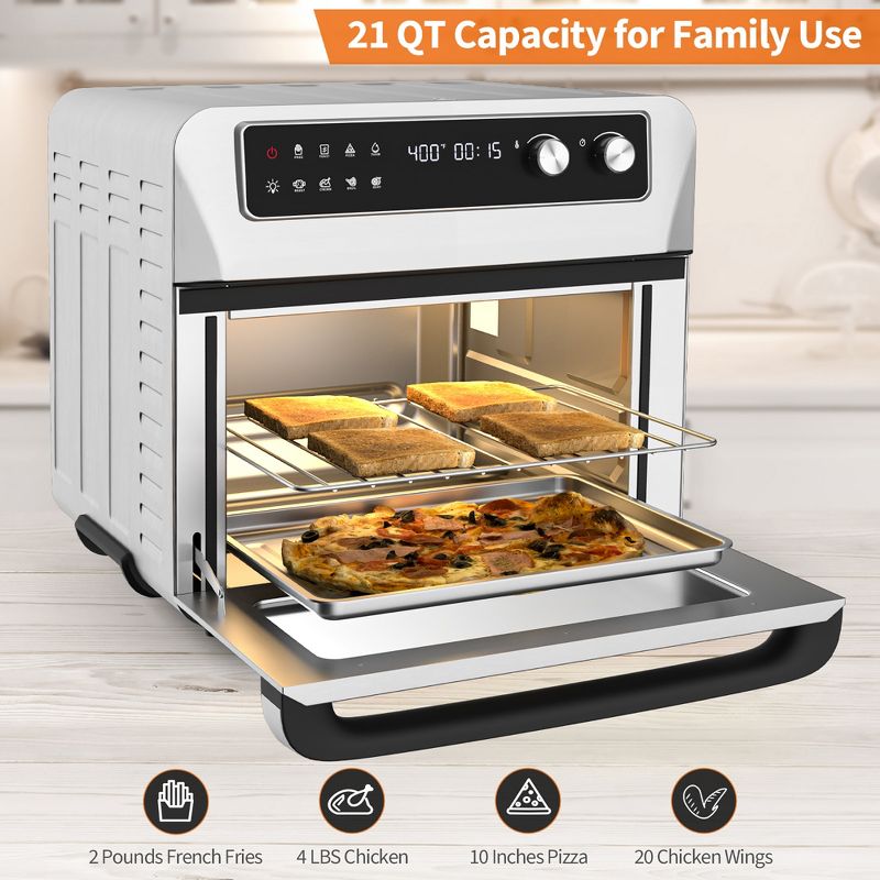 Costway 21QT Convection Air Fryer Toaster Oven 8-in-1 w/ 5 Accessories & Recipe, 5 of 11