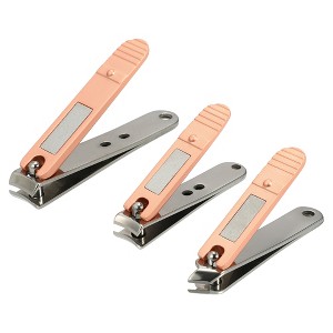 Unique Bargains Portable Stainless Steel Nail Clippers Set of 3Pcs - 1 of 4