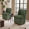 YOUNIKE Square Accent Chair Modern Upholstered Living Room Chair Armless Casual Lounge Chair Leisure Sofa Chair, Ash Wood Base, Boucle Velvet - 2 of 4
