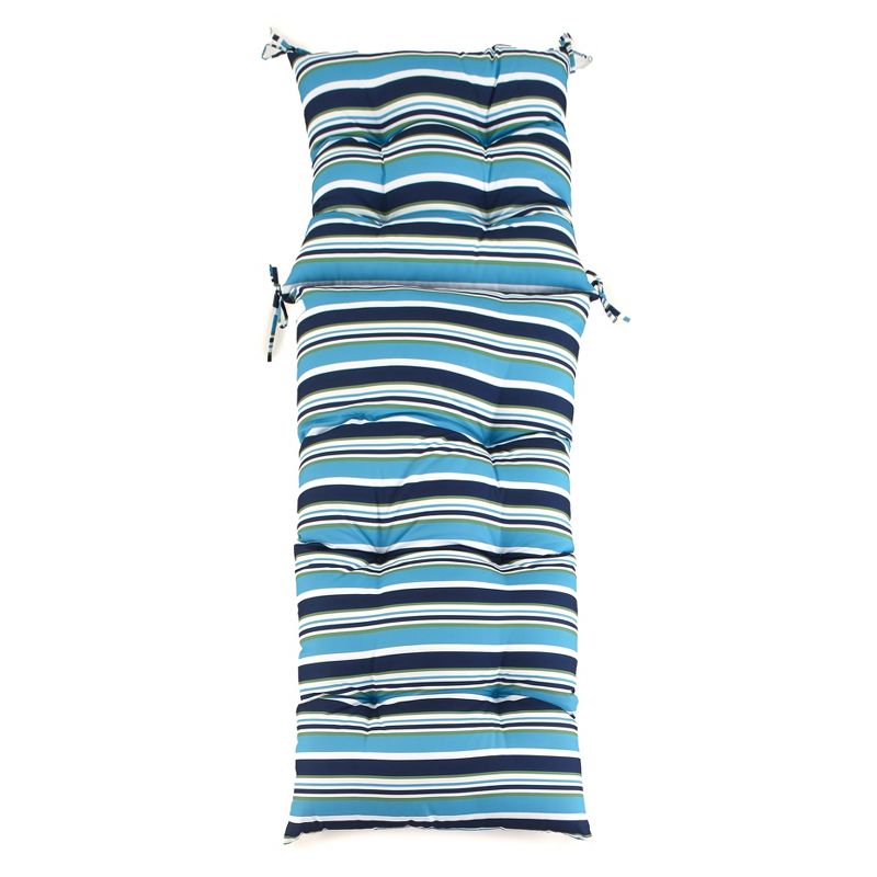 The Lakeside Collection Striped Outdoor Cushion Collection - Blue Stripe Chaise, 1 of 2