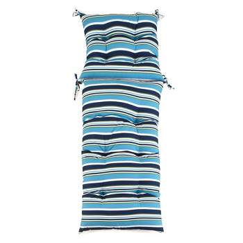 The Lakeside Collection Striped Outdoor Cushion Collection - Blue Stripe Chaise