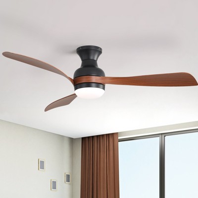 52'' Ceiling Fans with Lights and Remote Low Profile Ceiling Fan Dimmable LED Quiet DC Motor Flush Mount Ceiling Fan for Indoor Outdoor Bedroom Patio