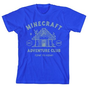 Minecraft Adventure Club Time To Mine Youth Boy's Royal Blue T-Shirt - 1 of 1