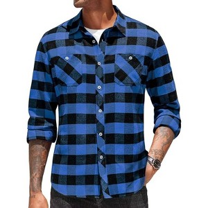 COOFANDY Flannel Plaid Shirts Long Sleeve Button Down Shirt - 1 of 4