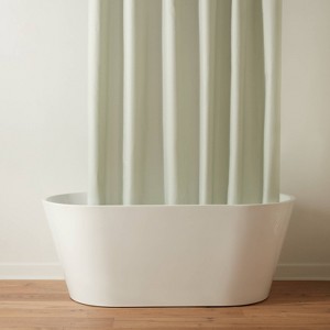 71"x71" RPET Fabric Mid Weight Shower Liner - Threshold™ - 1 of 4
