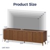 FONTOI TV Stand, TV Table with Wavy Stripe Design, Entertainment Center with Golden Handles, TV Stands for Living Room, Walnut, 59.1*13.8*17.7 - 2 of 4