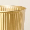 2.4gal Fluted Brass Bathroom Wastebasket Antique Finish - Hearth & Hand™ with Magnolia: Open-Top Design, Steel Material - 3 of 4
