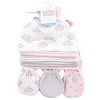 Hudson Baby Infant Boy Cotton Cap and Scratch Mitten Set, Cloud Mobile Pink, 0-6 Months - 2 of 4
