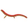 vidaXL Sun Lounger with Cushion Red Solid Wood Acacia - 4 of 4