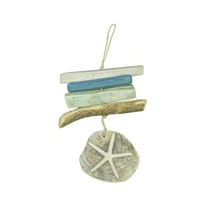 Beachcombers Driftwood Seastar In Shell Hanging Decor - 1 of 1