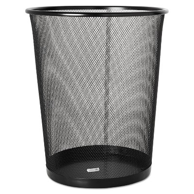 Rolodex 4 1/2 Gallon Steel Black Round Mesh Trash Can 22351
