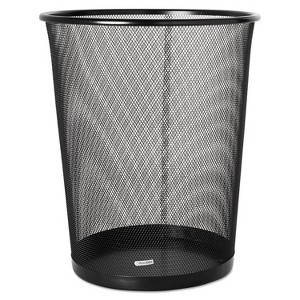 Rolodex 4 1/2 Gallon Steel Black Round Mesh Trash Can 22351 - 1 of 2