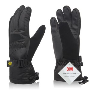 Solaris Waterproof Warm Ski Gloves with Pocket, Winter Cozy 3M Thinsulate Outdoor Snowboard Gloves for Women, Youth, Kid, Skiing, Snowboarding - 1 of 4
