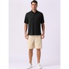 INSPIRE CHIC Men's Summer Casual Short Sleeve Solid Color Texture Knit Polo Shirts - 2 of 4