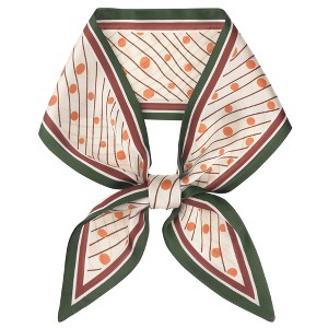 INSPIRE CHIC Women's Polka Dots Stripes Skinny Long Satin Ribbon Neck Scarves 1Pc - 1 of 4