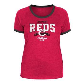 MLB Cincinnati Reds Women's Heather Bi-Blend Ringer T-Shirt