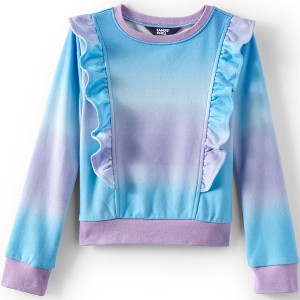 Lands' End Kids Long Sleeve Ruffle Sweatshirt Top - 1 of 2